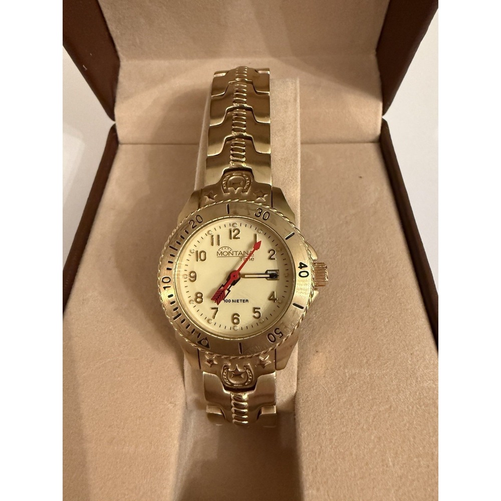 Montana Silversmiths Montana Time Ladies Watch Gold Bracelet Vintage MT761